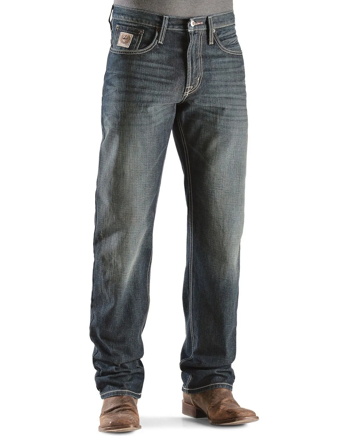 Product Name:  Cinch White Label Relaxed Fit Mid Rise Jeans Dark Stonewash