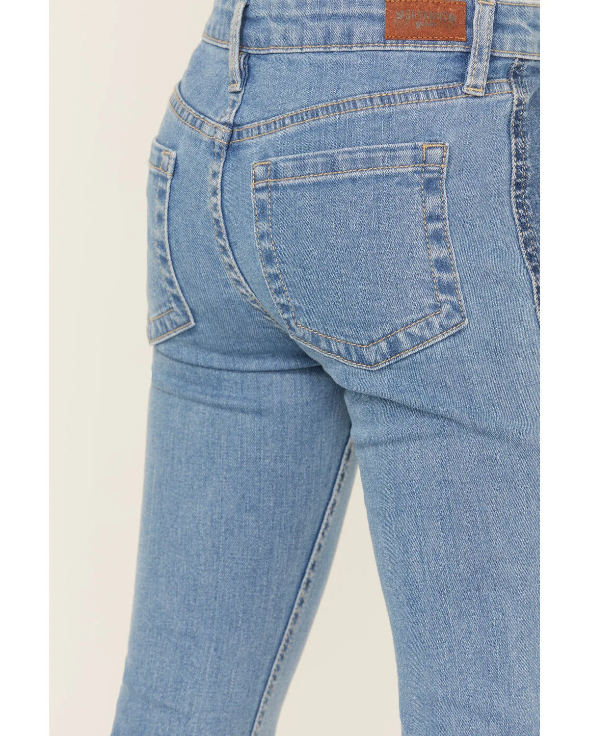 Product Name:  Shyanne Girls' Seraphina Medium Wash Blocked Flare Comfort Stretch Denim Jeans