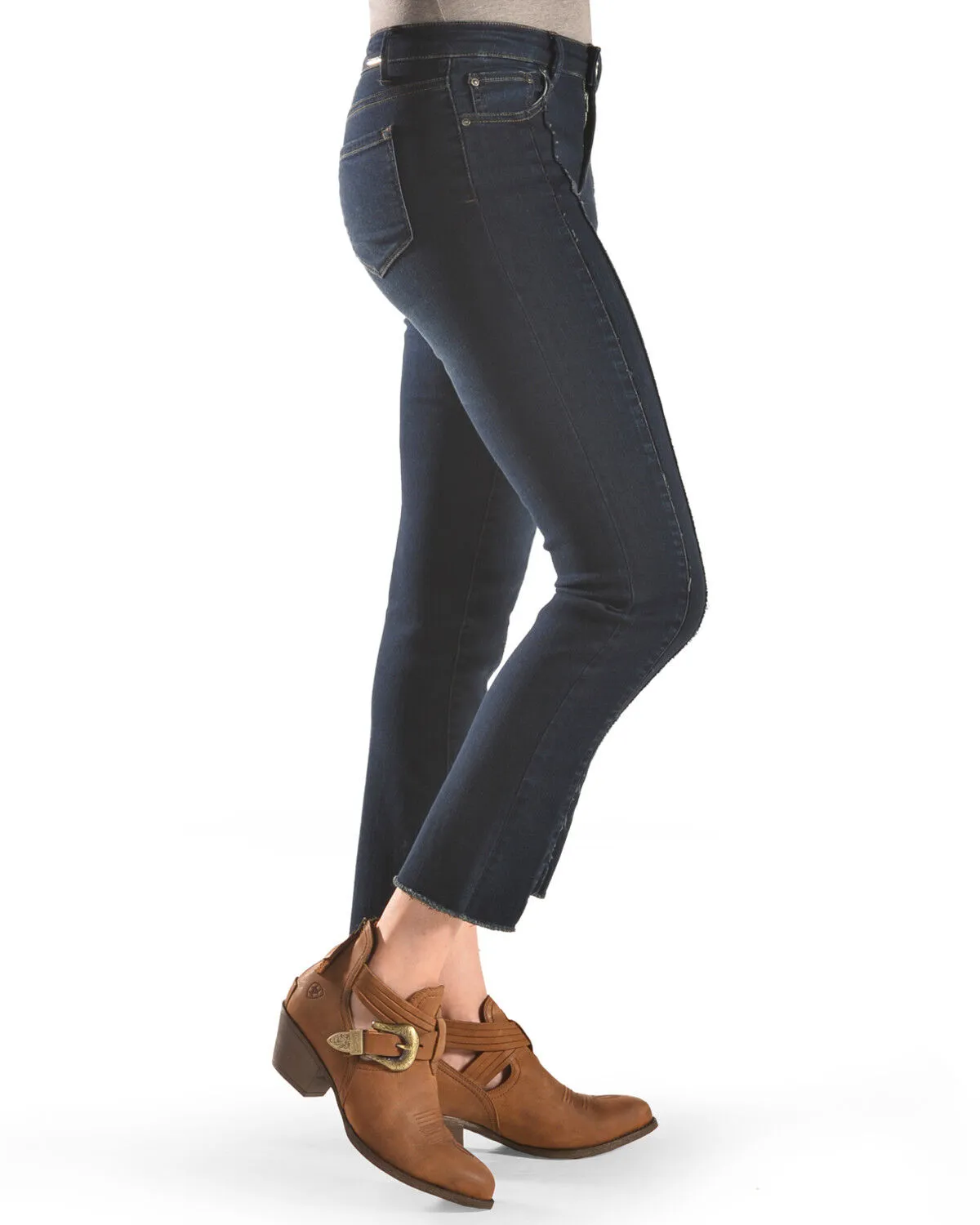 Product Name:  Tractr Women's Front Fray Panel Step Hem Jeans