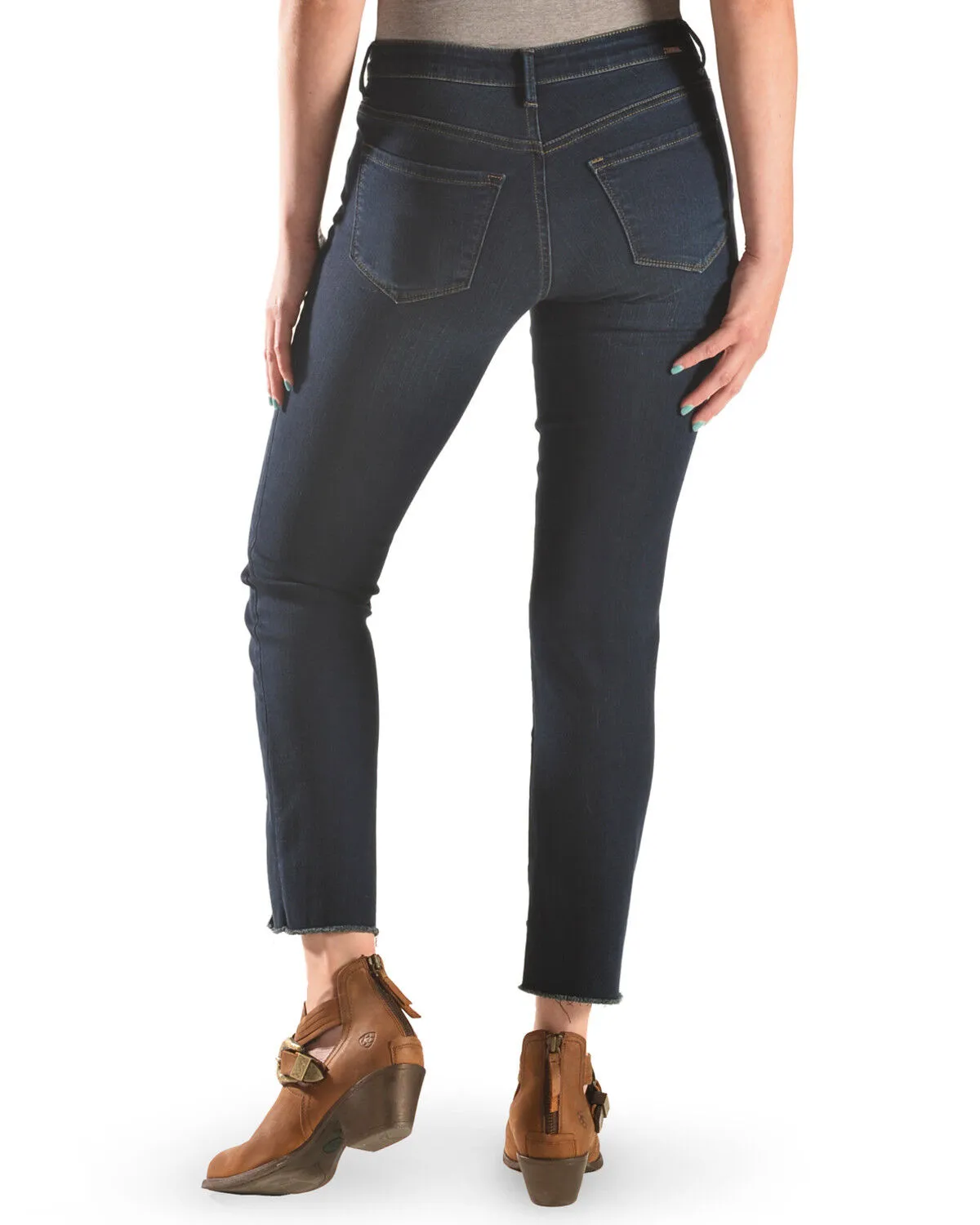 Product Name:  Tractr Women's Front Fray Panel Step Hem Jeans