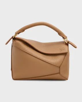 Puzzle Edge Mini Top-Handle Bag in Grained Leather