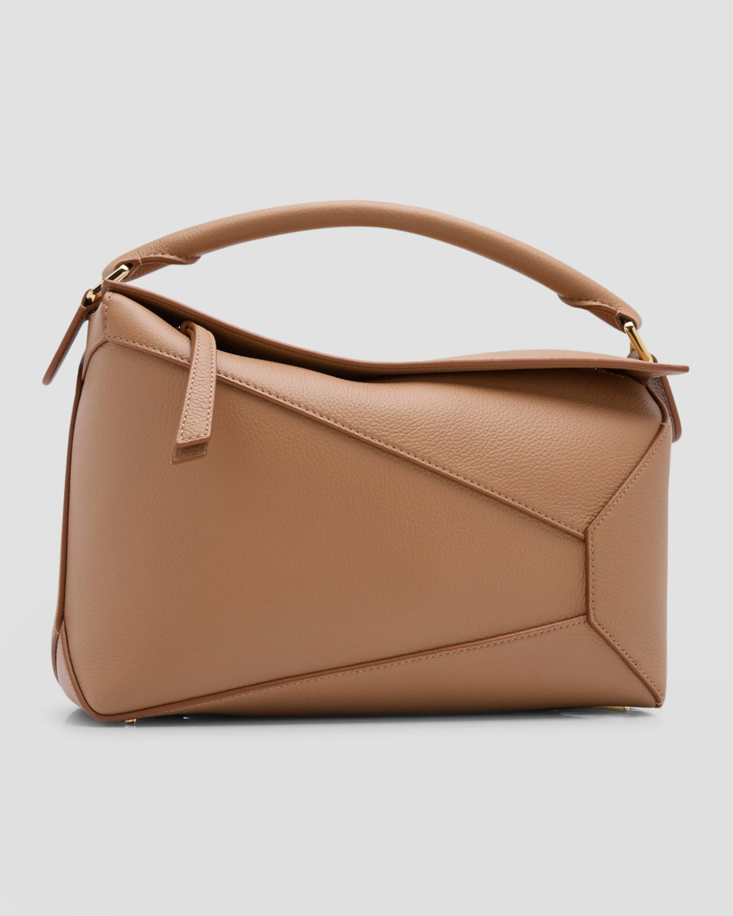 Puzzle Edge Top-Handle Bag in Soft Grained Leather