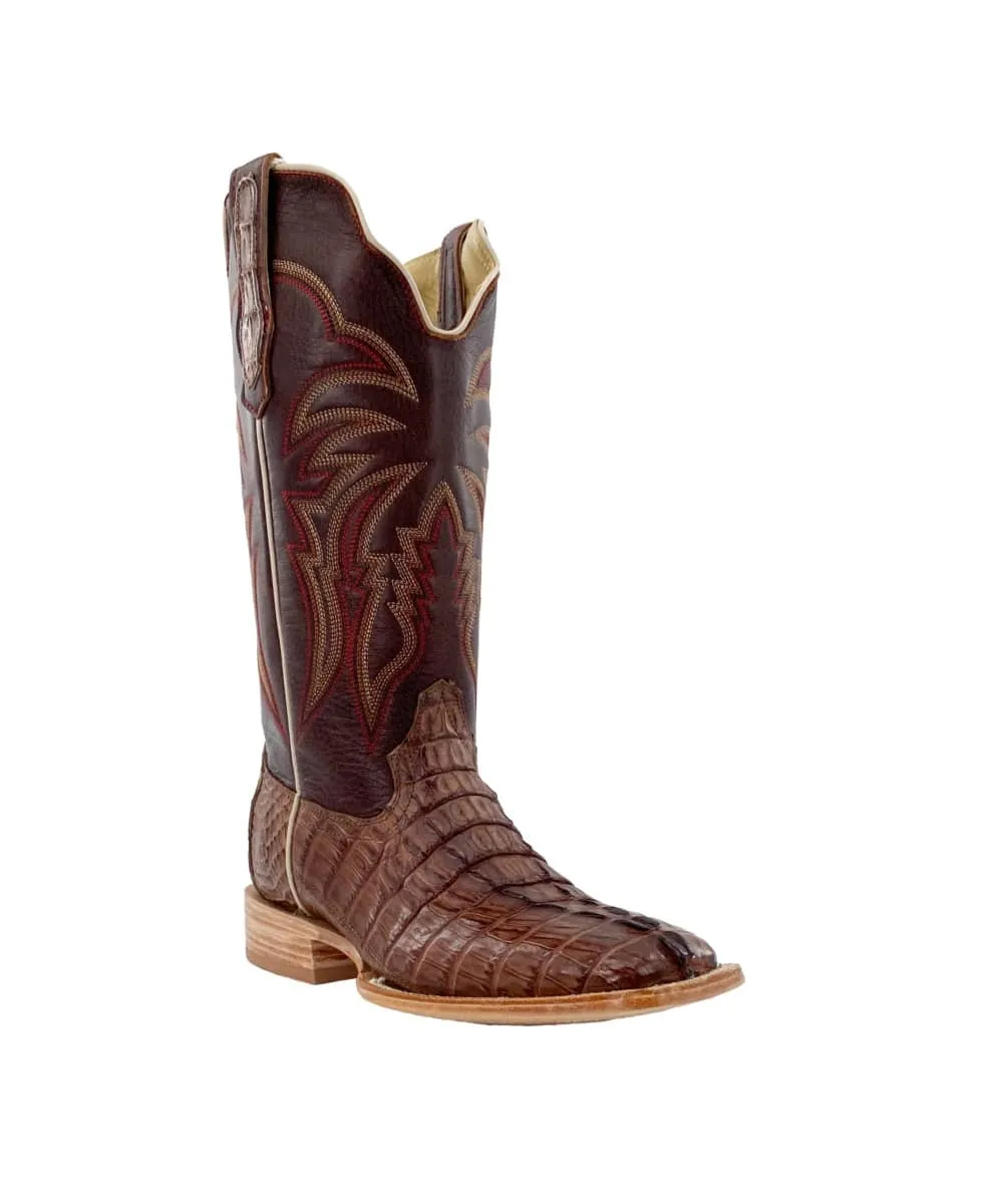 R. Watson Men's Kango Tobac Hornback Caiman Tail Boot