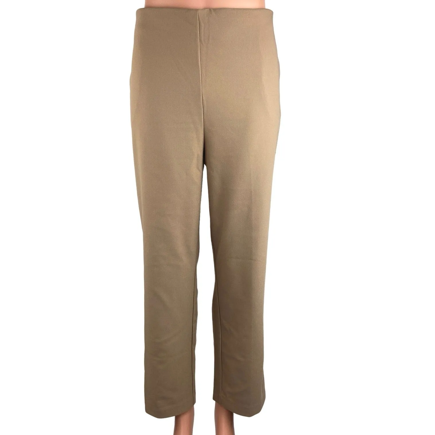 Rachel Zoe Beige High Rise Straight Leg Cropped Career Ankle Dress Pants Sz 14