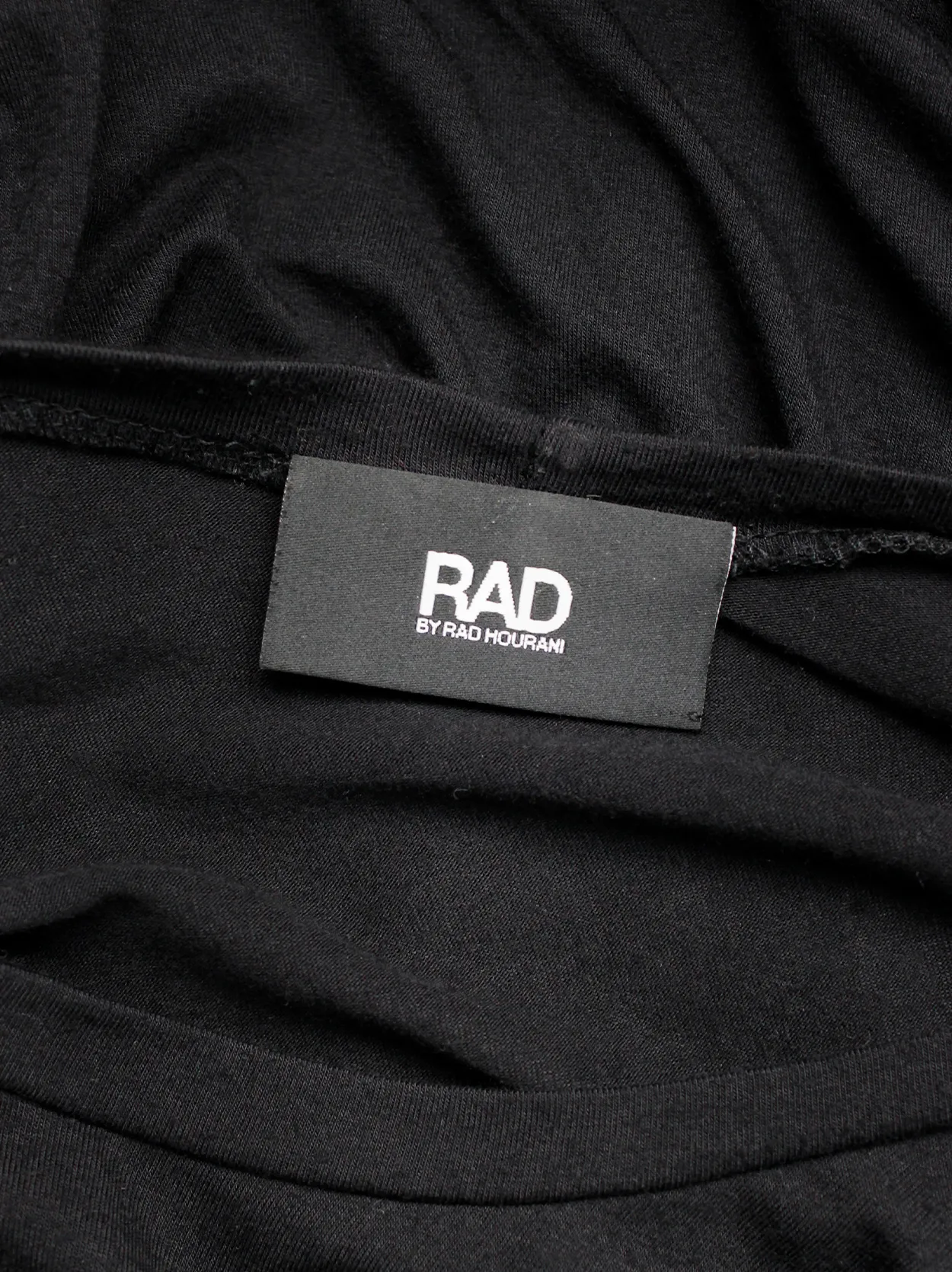 Rad by Rad Hourani black sleeveless top with attached geometric panels