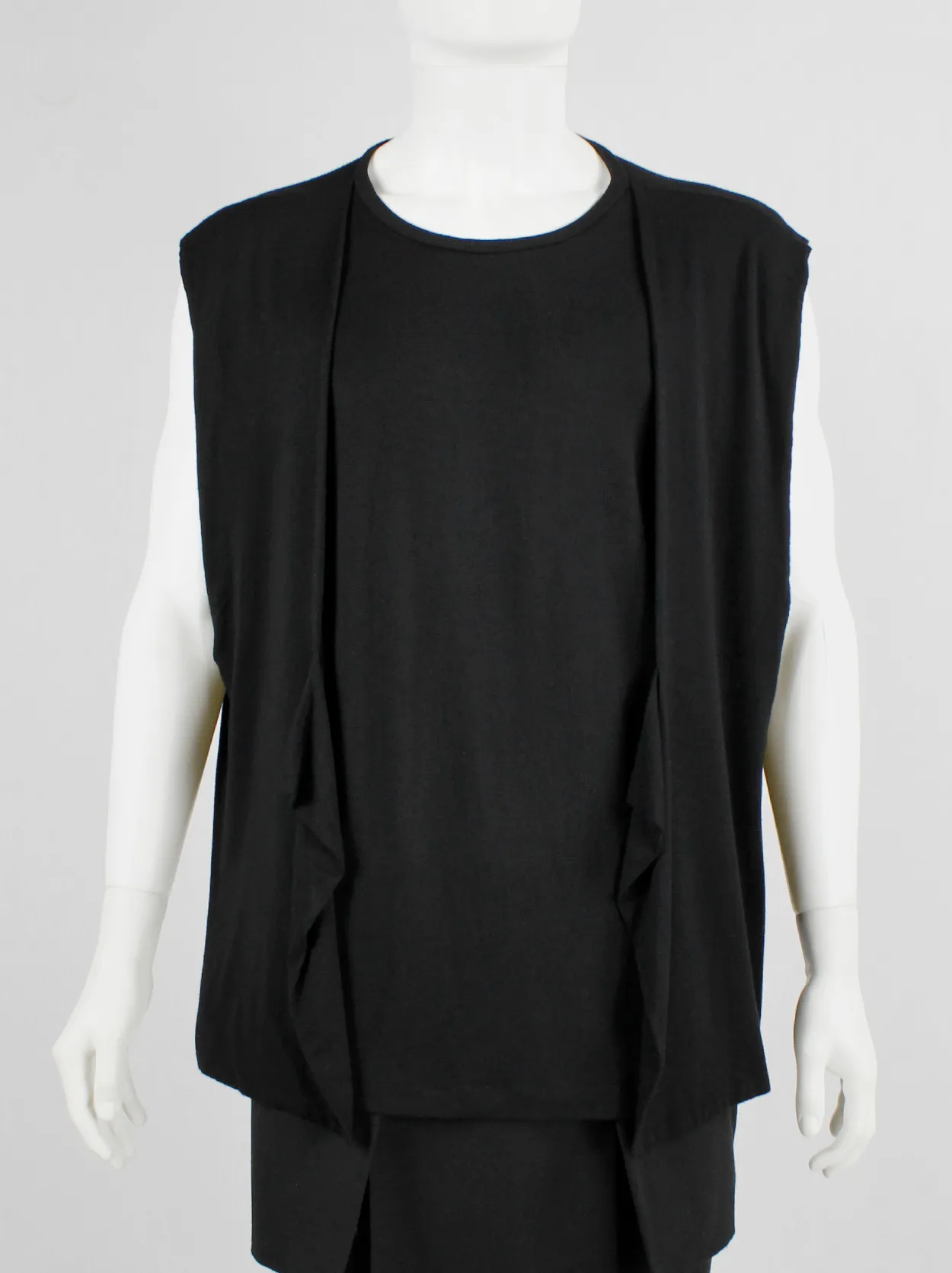 Rad by Rad Hourani black sleeveless top with attached geometric panels