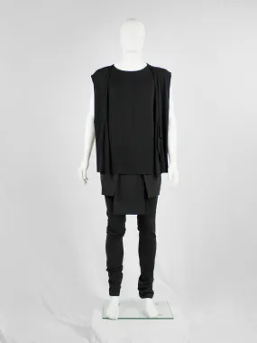 Rad by Rad Hourani black sleeveless top with attached geometric panels