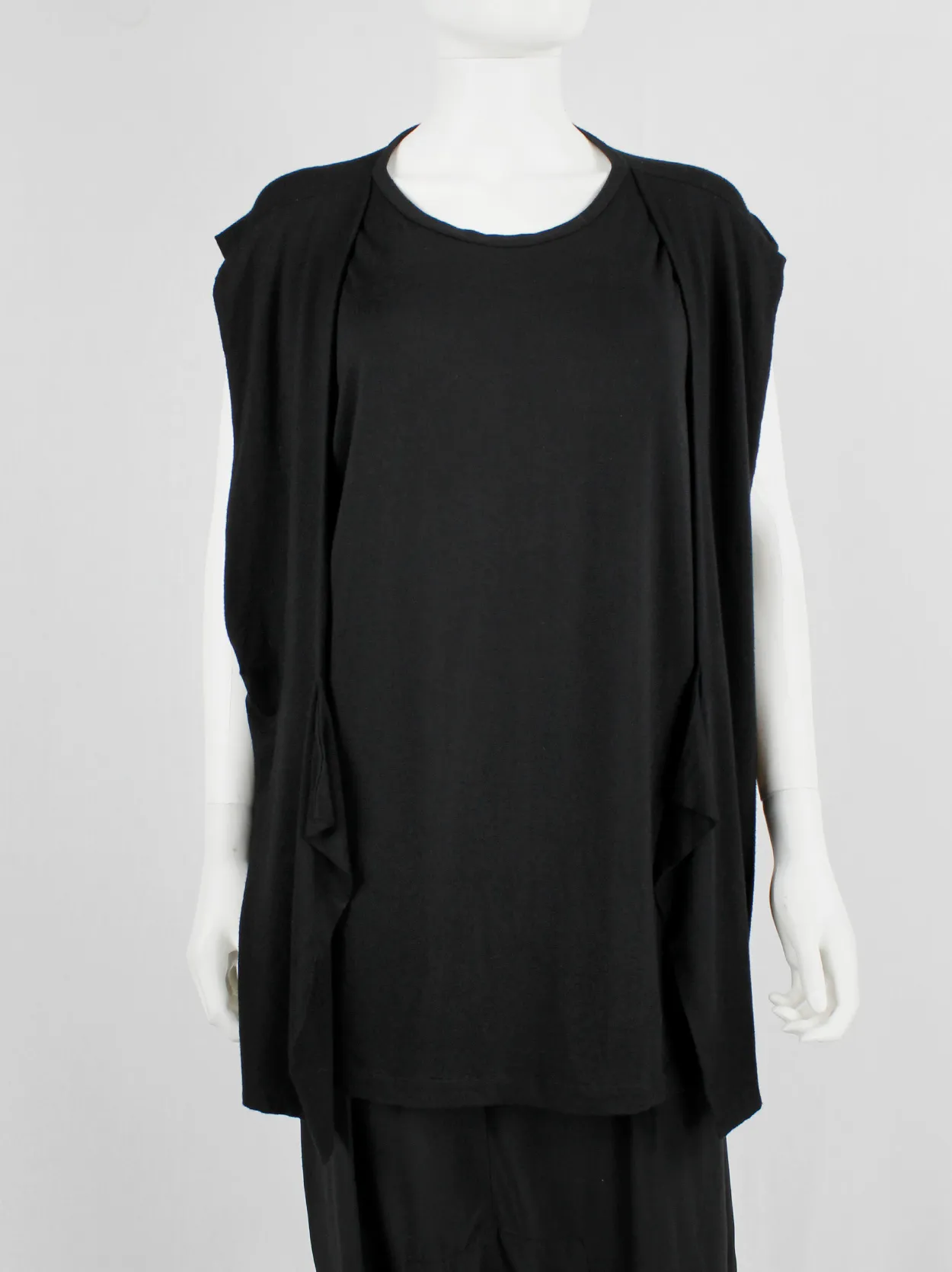 Rad by Rad Hourani black sleeveless top with attached geometric panels