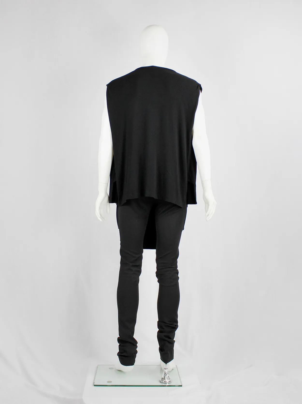 Rad by Rad Hourani black sleeveless top with attached geometric panels