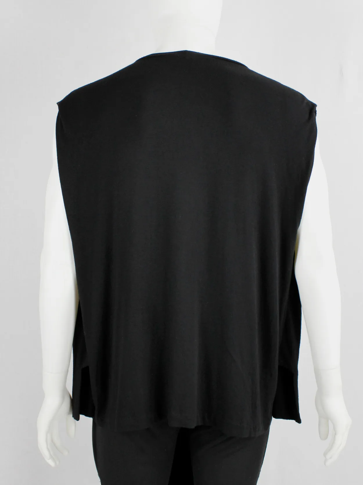 Rad by Rad Hourani black sleeveless top with attached geometric panels