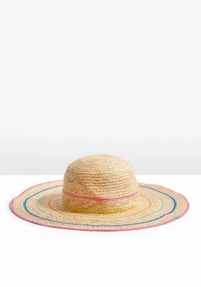 Rainbow Stripe Wide Brim Hat