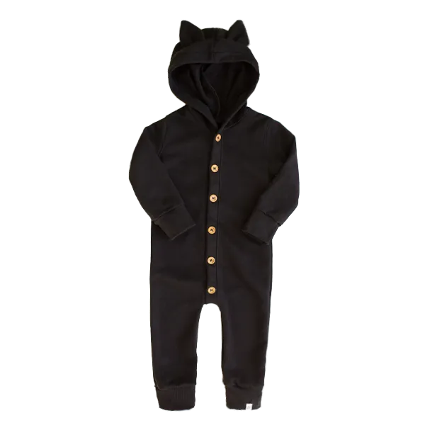 Raven Cat Ear Button Romper