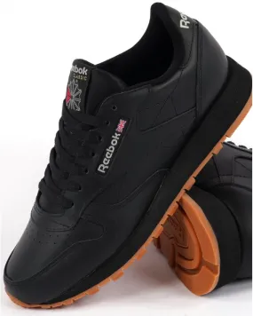 Reebok Classic Leather Trainers Black/Gum