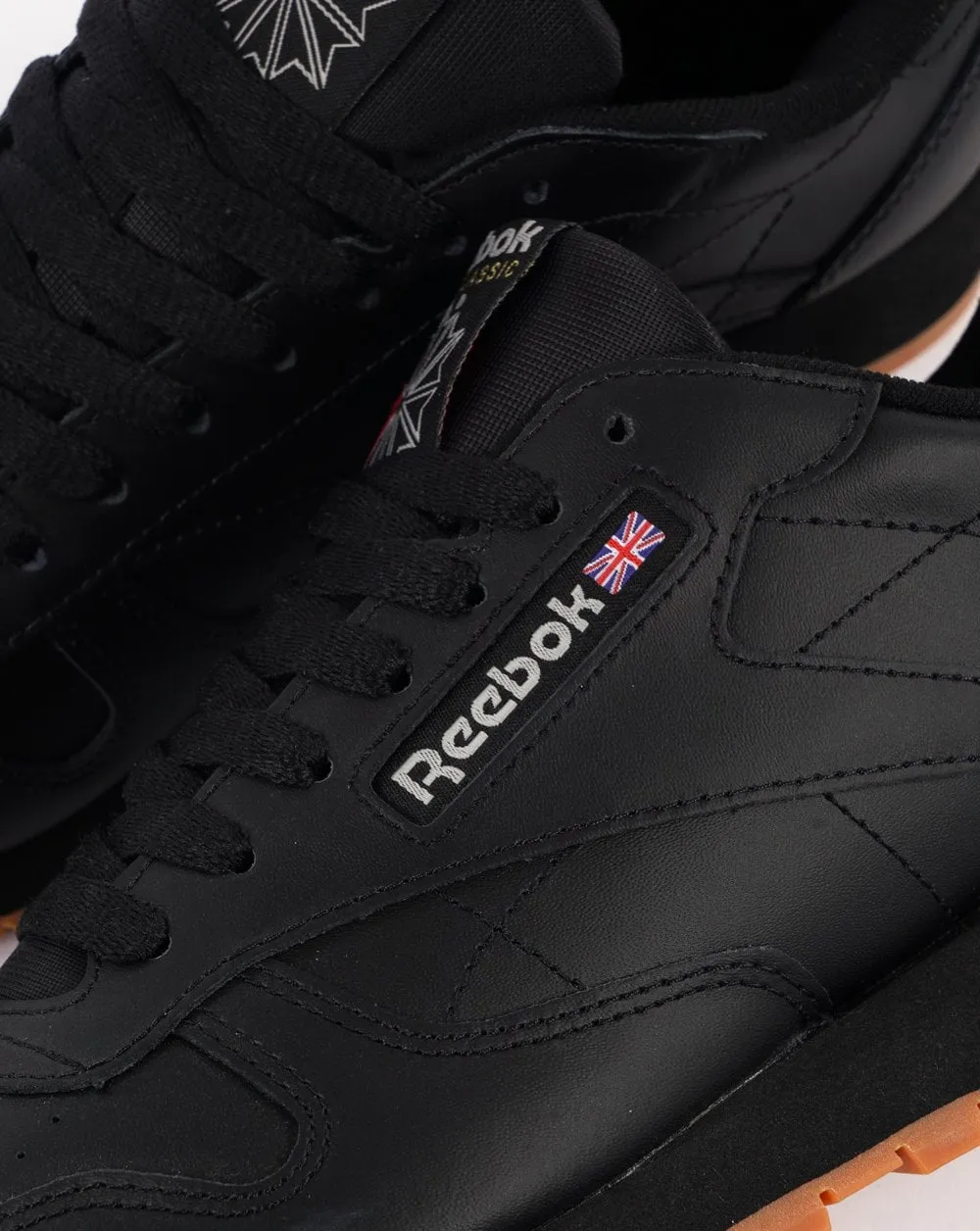 Reebok Classic Leather Trainers Black/Gum