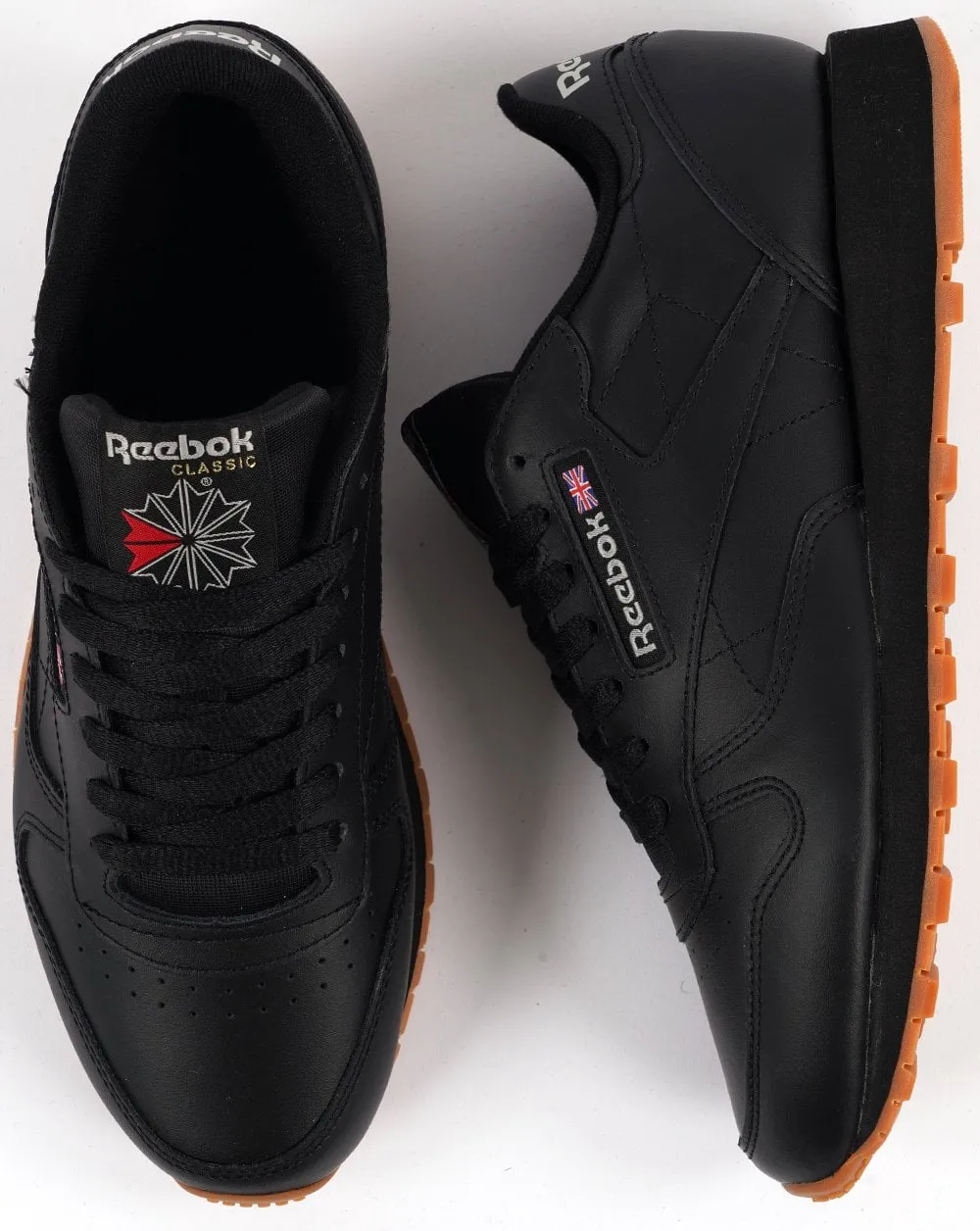 Reebok Classic Leather Trainers Black/Gum