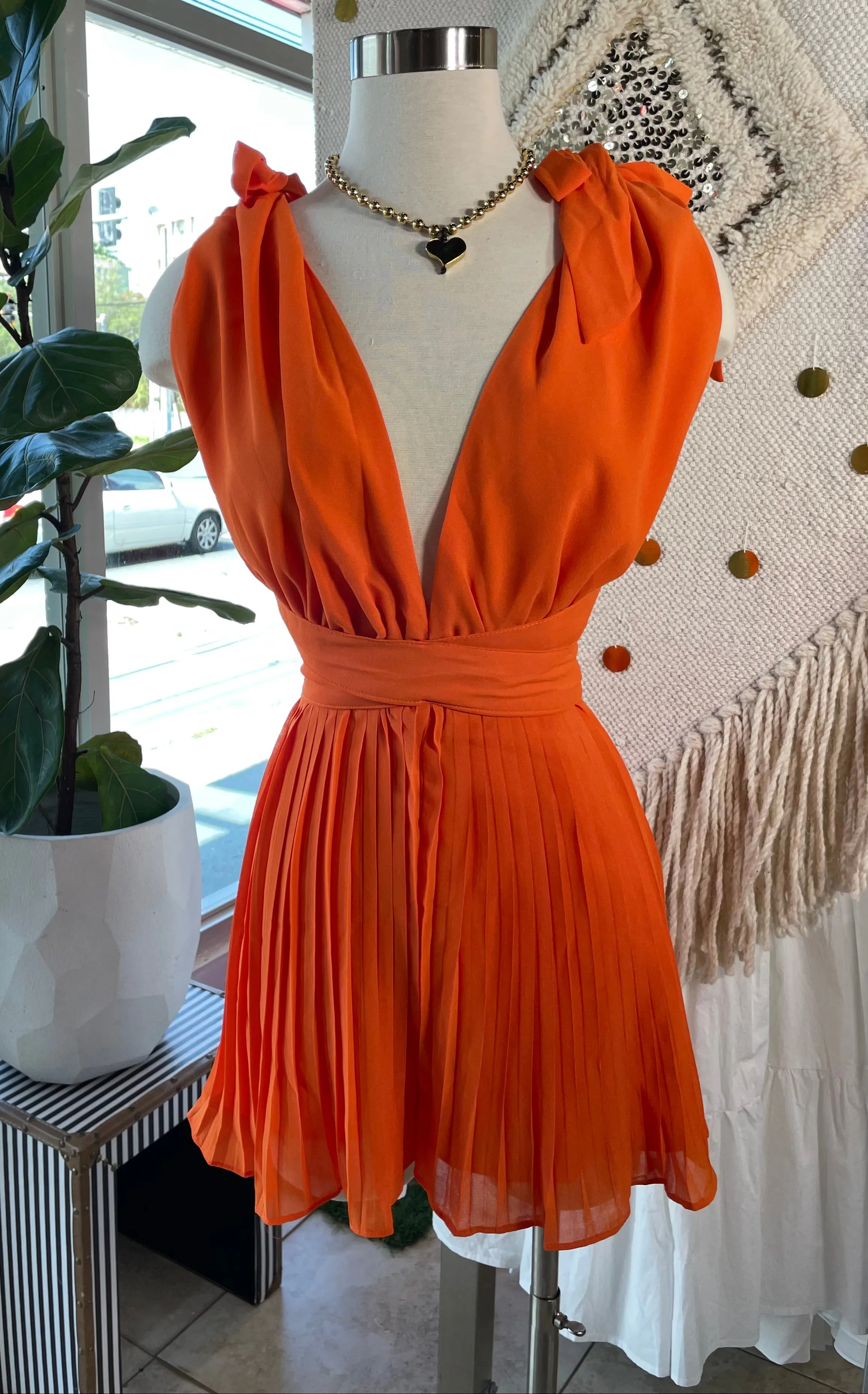 Rihanna Pleated Romper