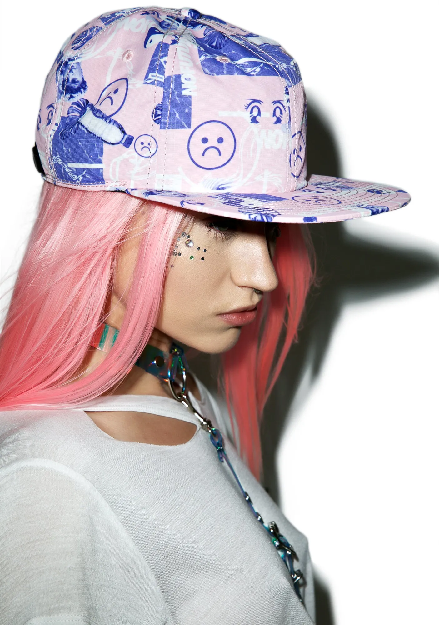 Sad Face Cyber Punk Hat-