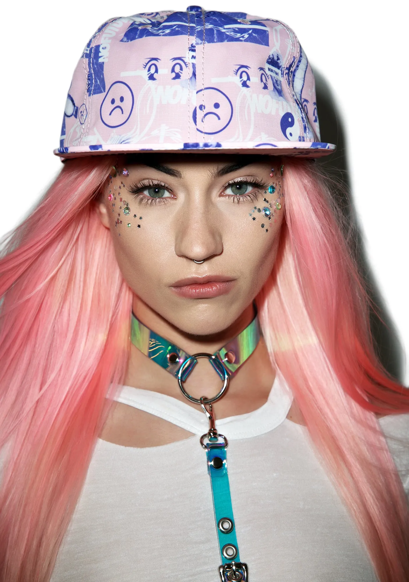 Sad Face Cyber Punk Hat-