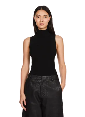 Saison 1865  Sleeveless straight fit top with rhinestones - Black