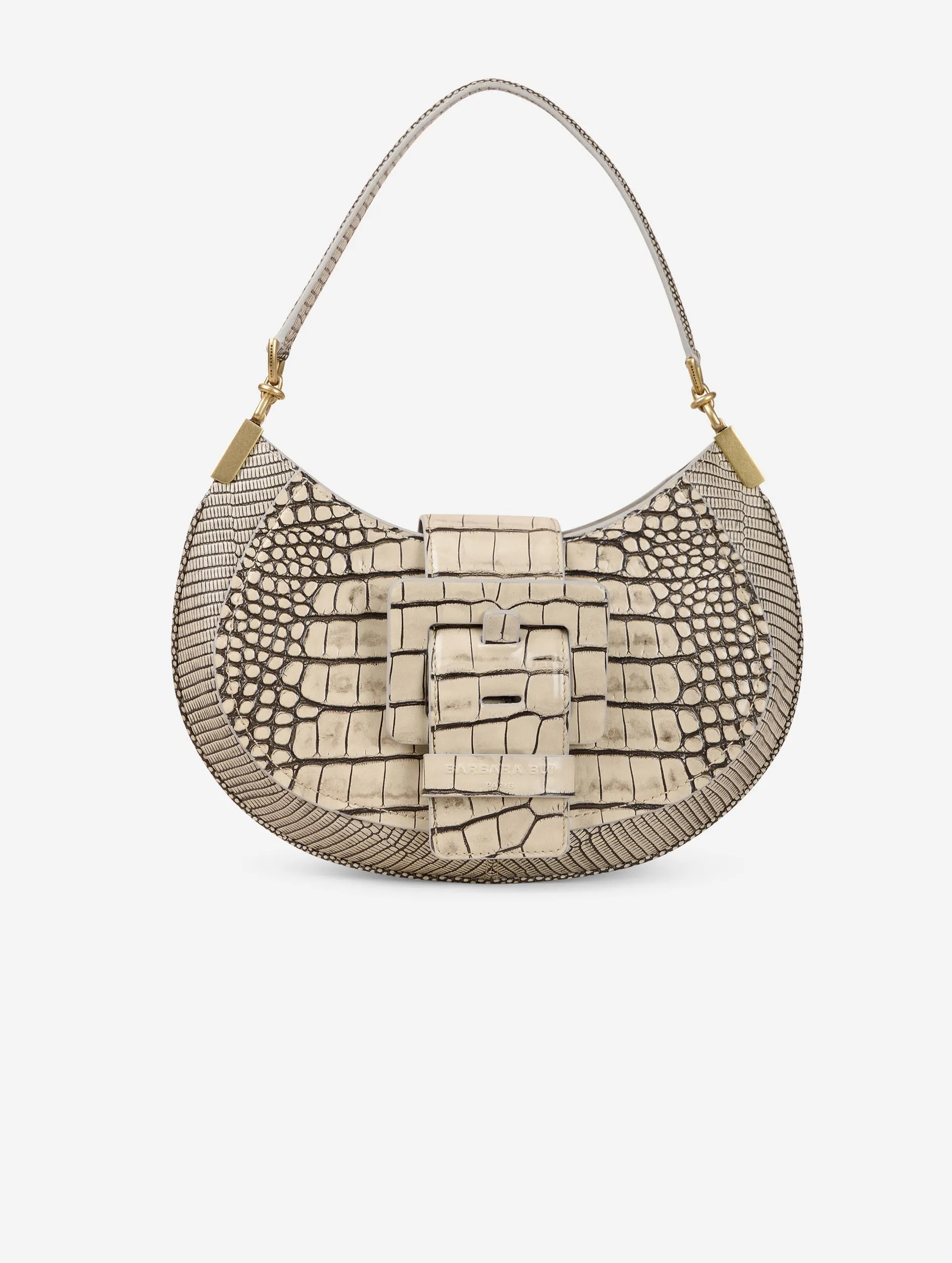 Sand embossed leather KISS ME bag