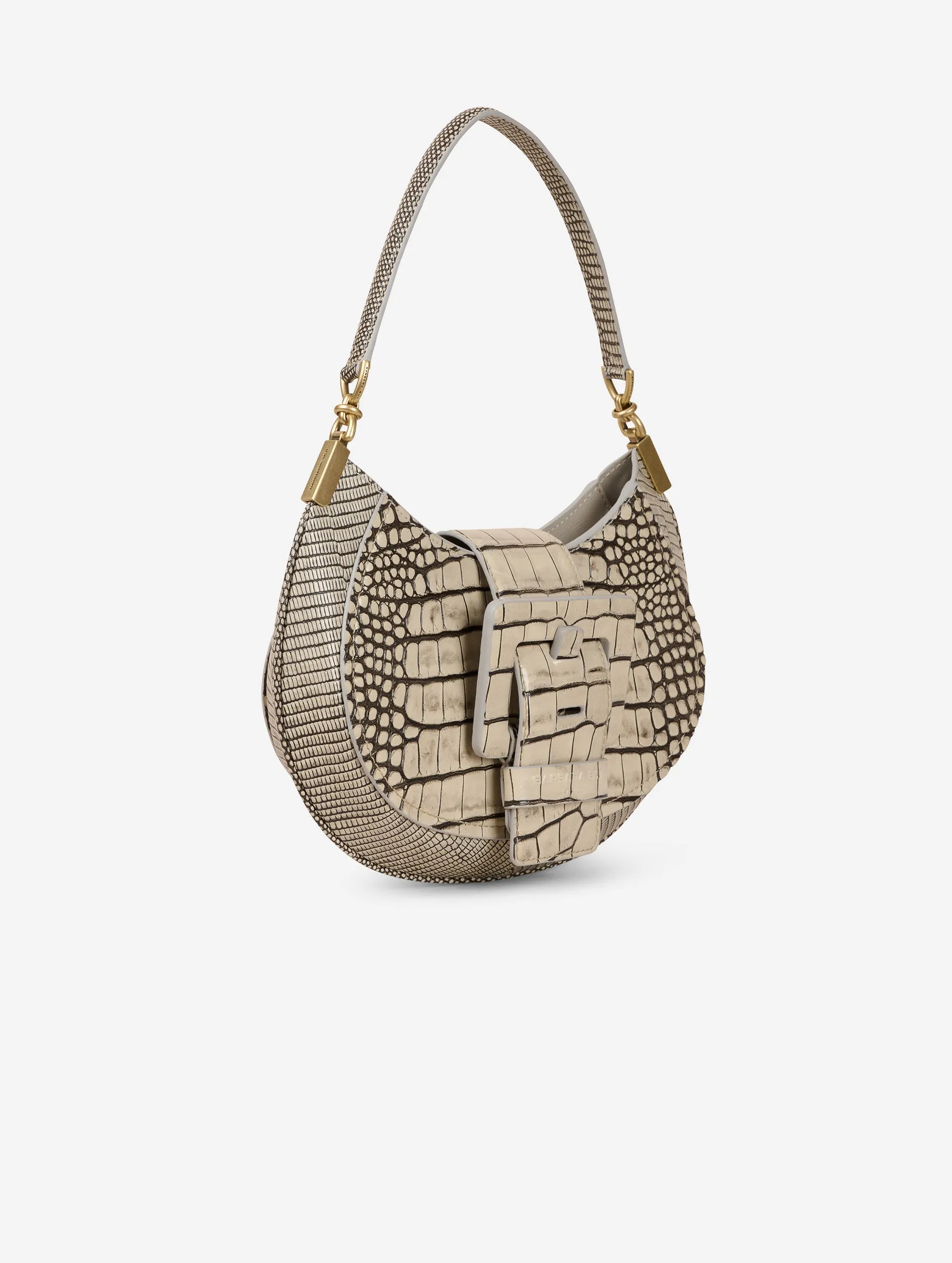 Sand embossed leather KISS ME bag