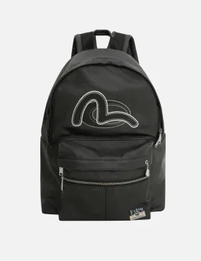 Seagull Embroidery Vegan Leather Backpack