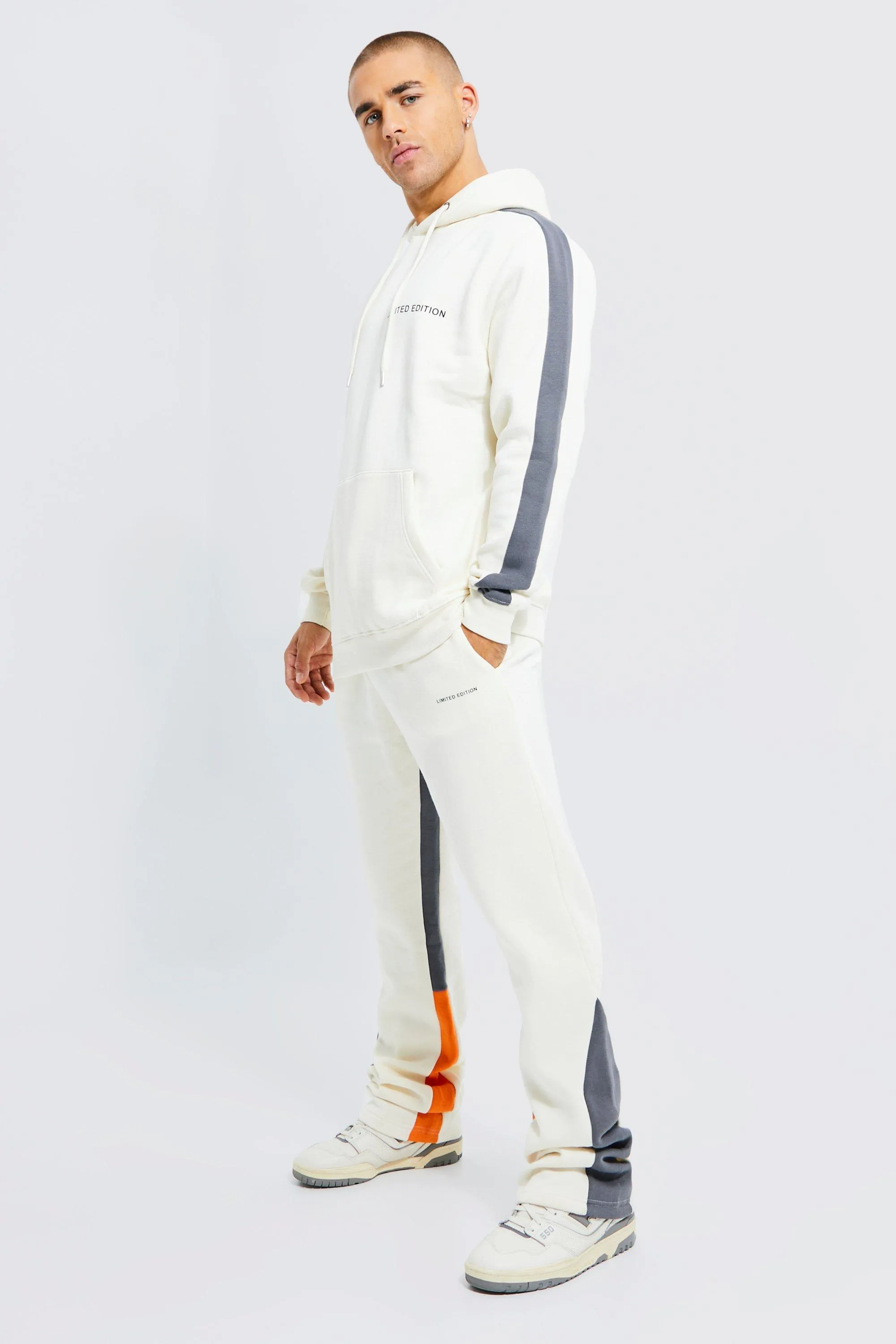 Side Panel Stacked Hooded Tracksuit | boohooMAN UK