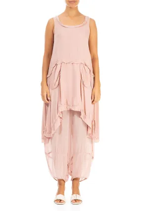 Sleeveless Pink Silk Tunic