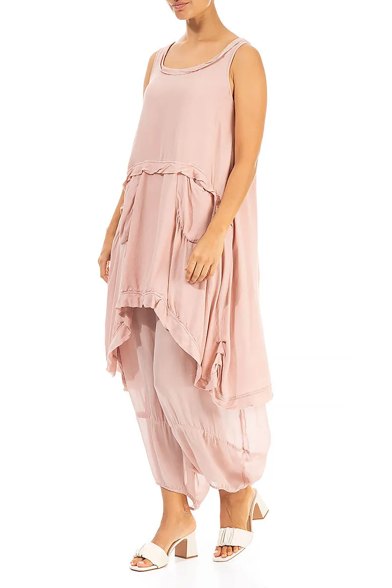 Sleeveless Pink Silk Tunic