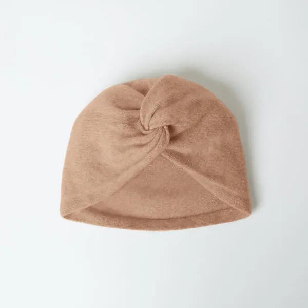 Stacy Cashmere Turban Hat - Caramel