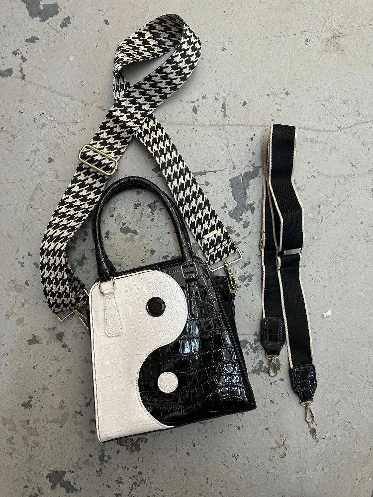 Stay Balanced Yin Yang Croc Cross Body Bag &/or Handbag