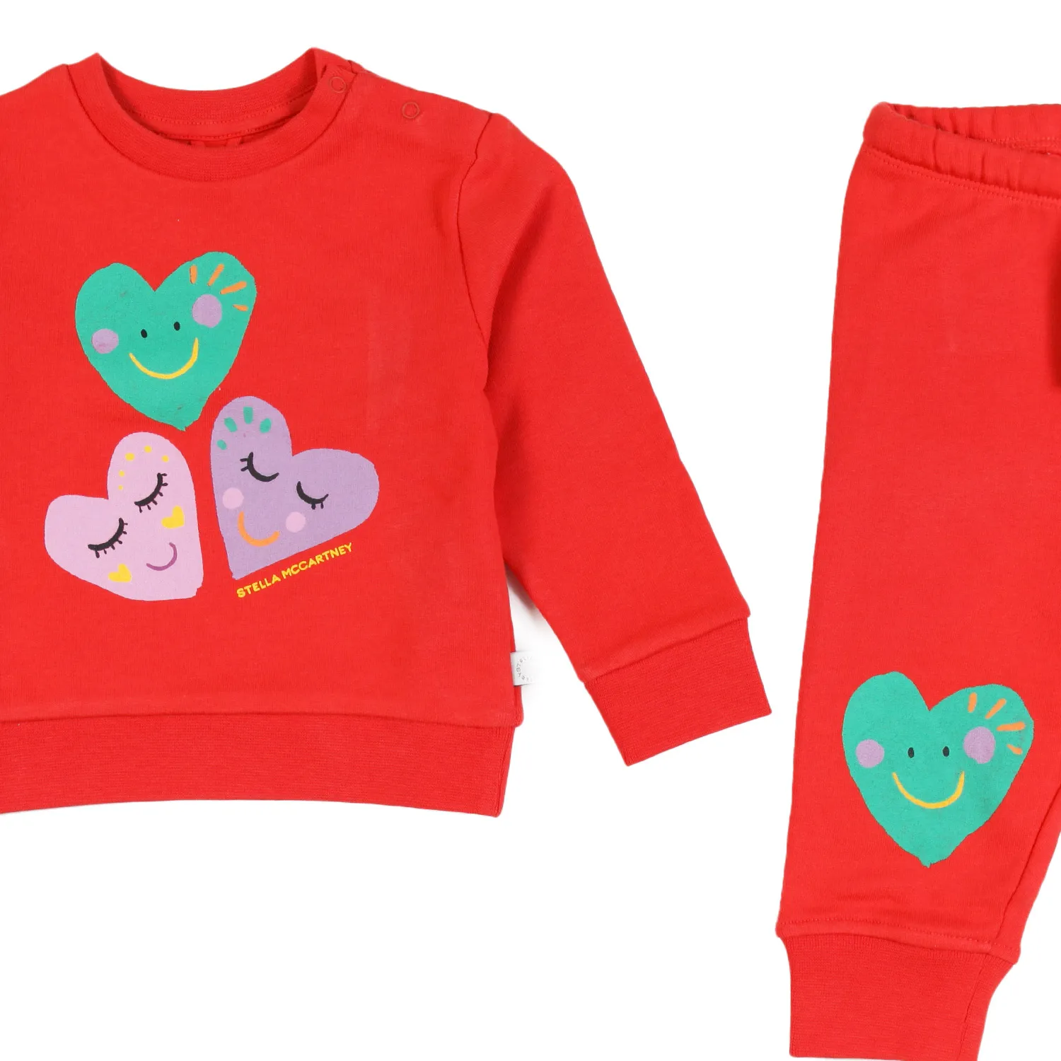 Stella Mccartney 2-Piece Red Fleece Tracksuit For Baby Girls