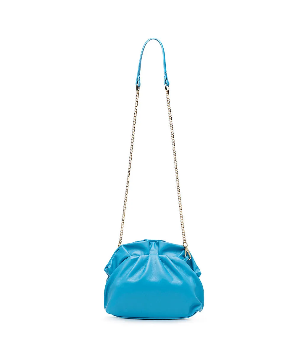 Turquoise leather clutch bag