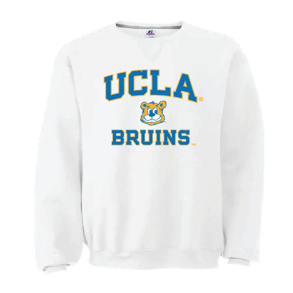 UCLA Joe Bear Bruins Fleece Crew White