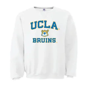 UCLA Joe Bear Bruins Fleece Crew White