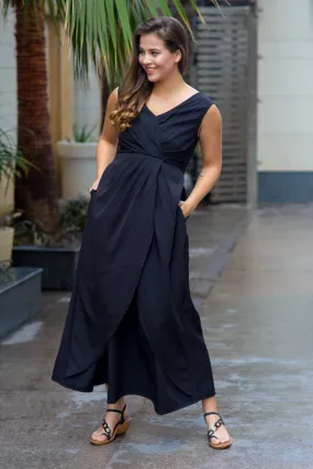 Unique Pleated Maternity & Nursing Dress