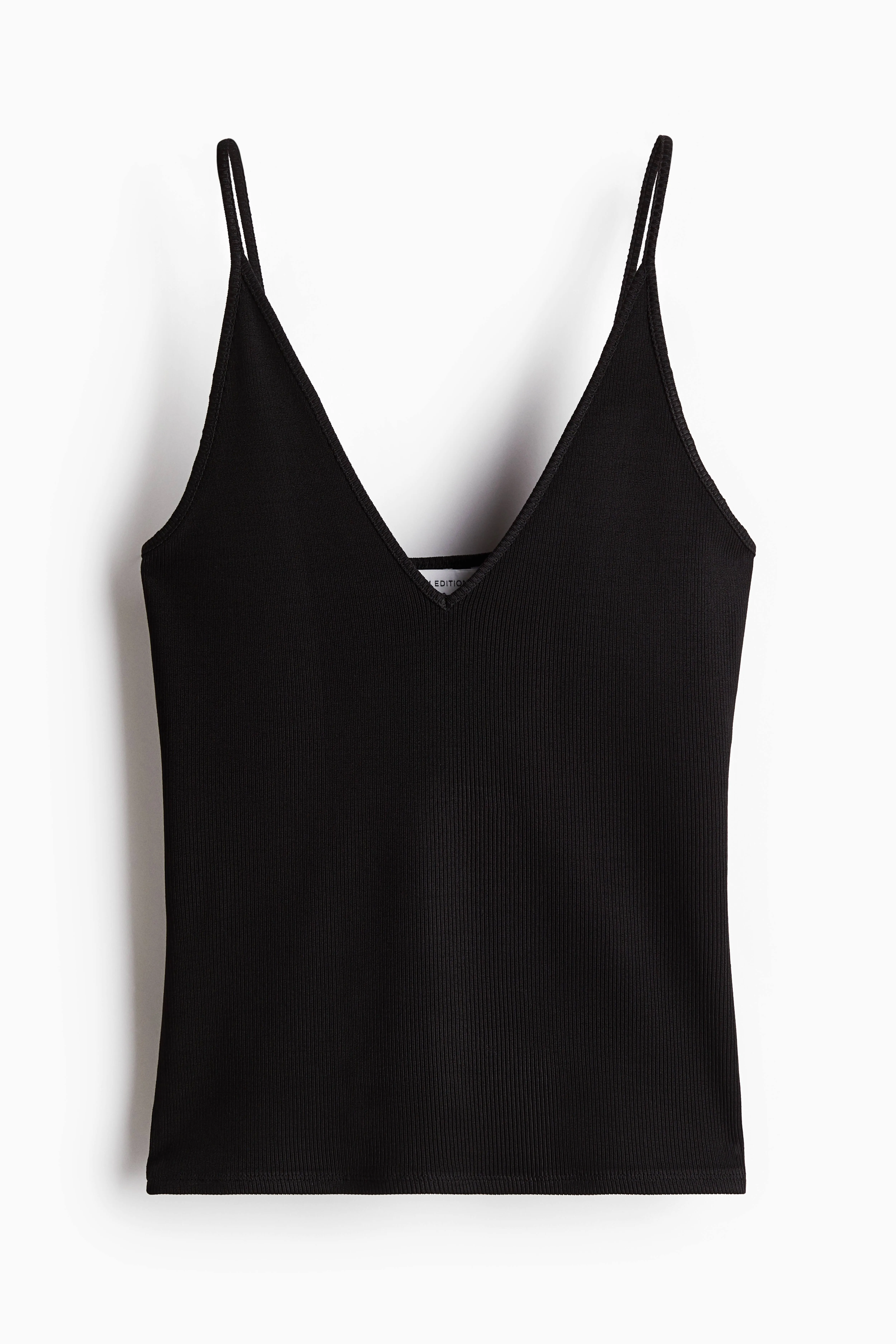 V-neck strappy top - Deep neckline - Sleeveless - Black - Ladies | H&M GB