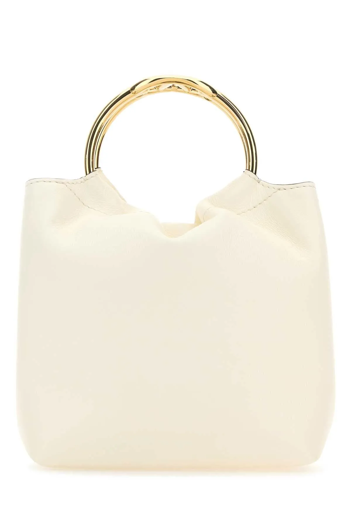 Valentino Garavani Ivory Leather Bucket Bag