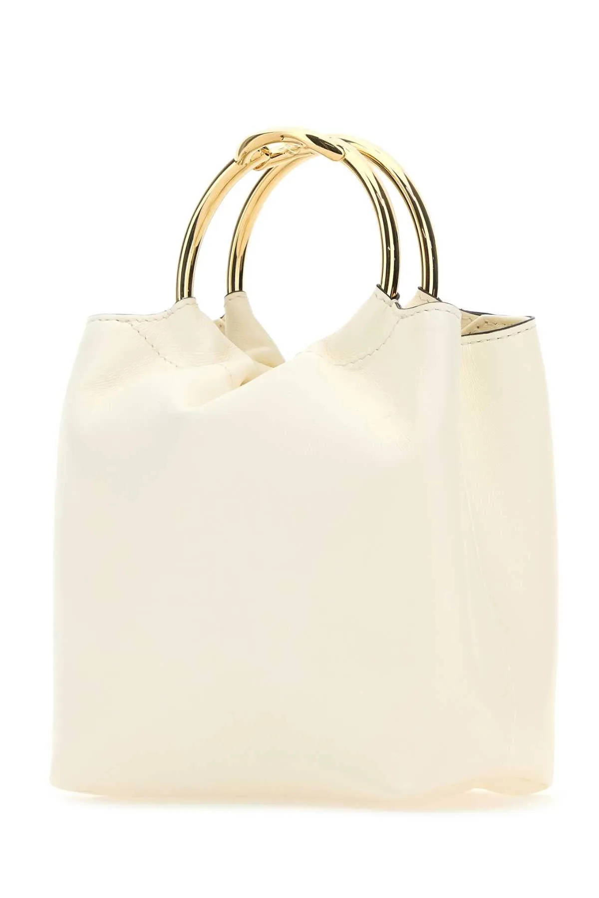 Valentino Garavani Ivory Leather Bucket Bag