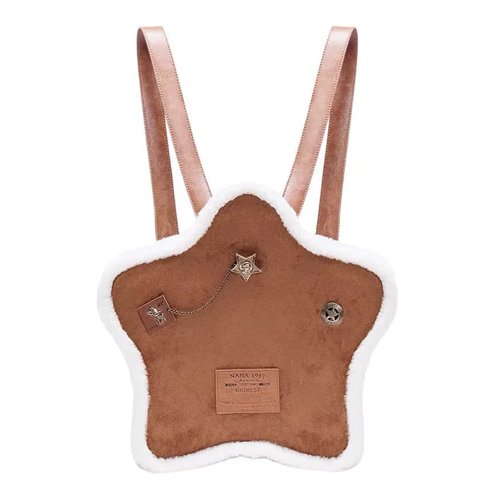 Vanilla Girl Sheepskin Star Backpack