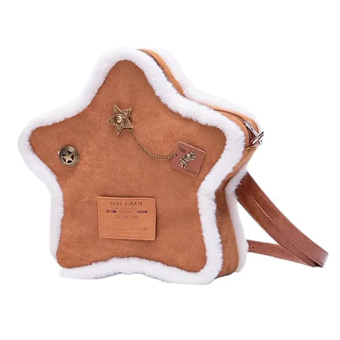 Vanilla Girl Sheepskin Star Backpack