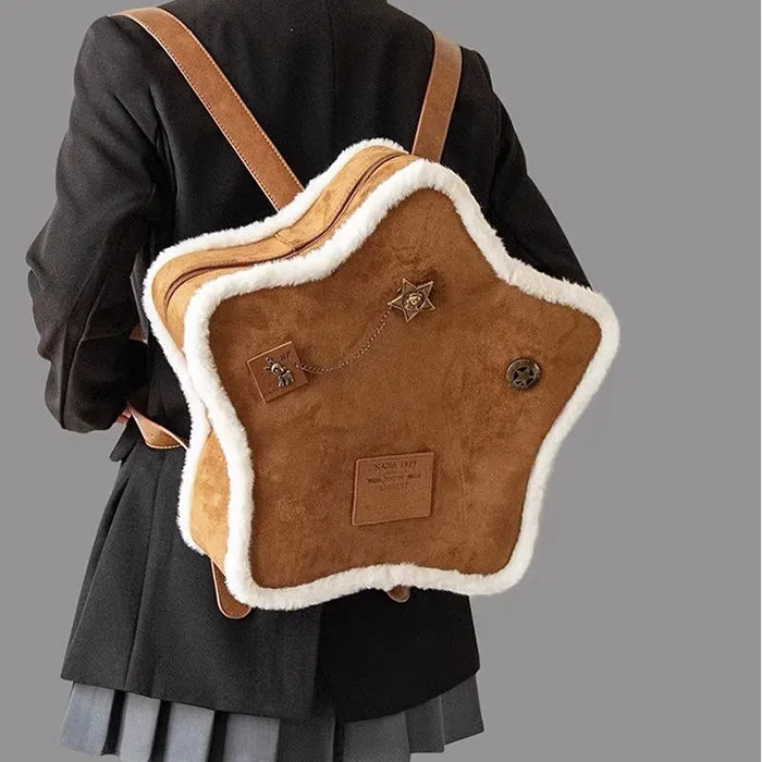 Vanilla Girl Sheepskin Star Backpack