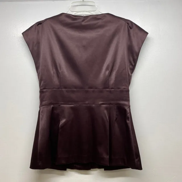 Vertigo Women's Size 4-S Plum Solid Peplum Sleeveless Top