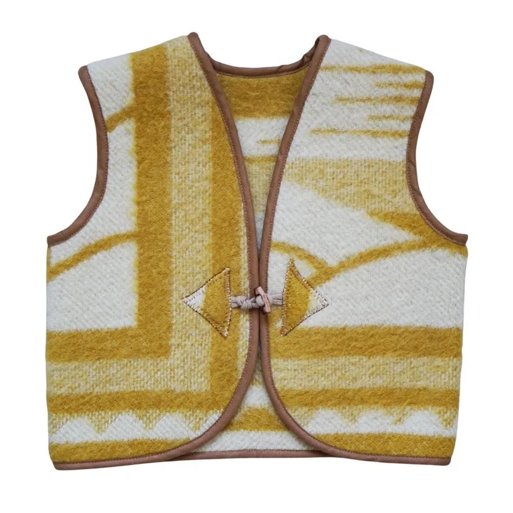 Vintage Wool Vest Ochre Cream