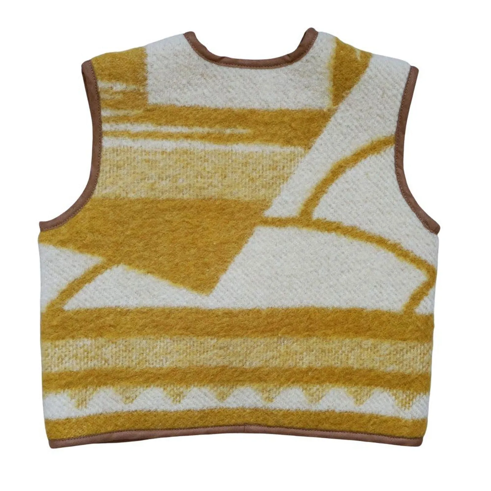 Vintage Wool Vest Ochre Cream