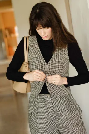 Whimsy + Row Bowie Vest - Tan Gingham