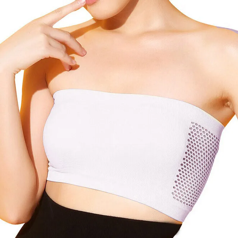 Women Sexy Strapless Top Vest Breathable Casuals Bras Bandeau Boob Tube