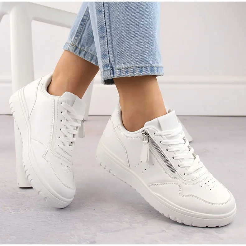 Women's white McBraun 23233 sports sneakers