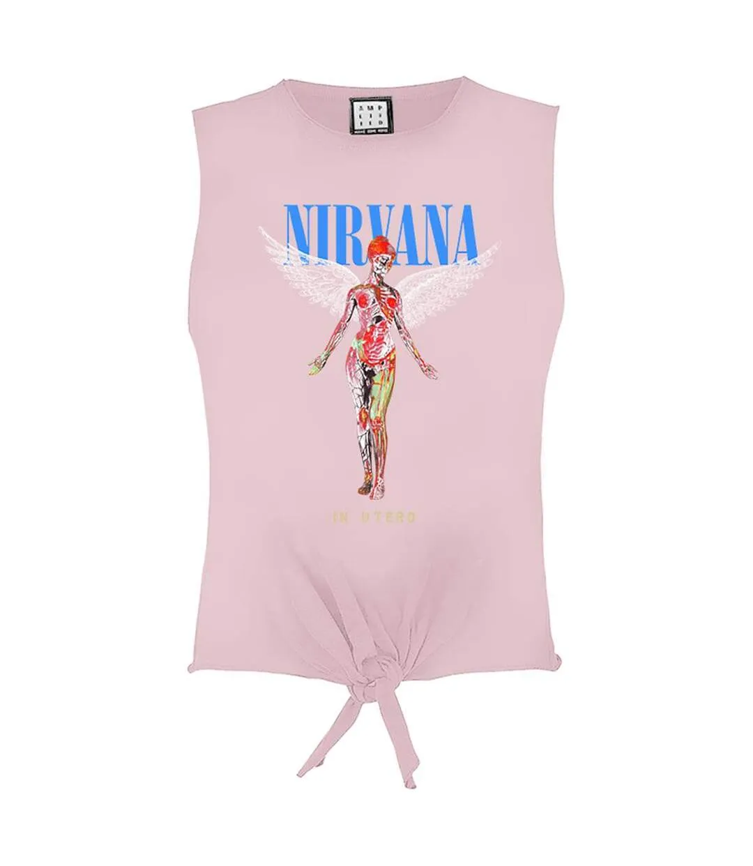 Womens/ladies in utero the ordinary nirvana sleeveless crop top pink Amplified