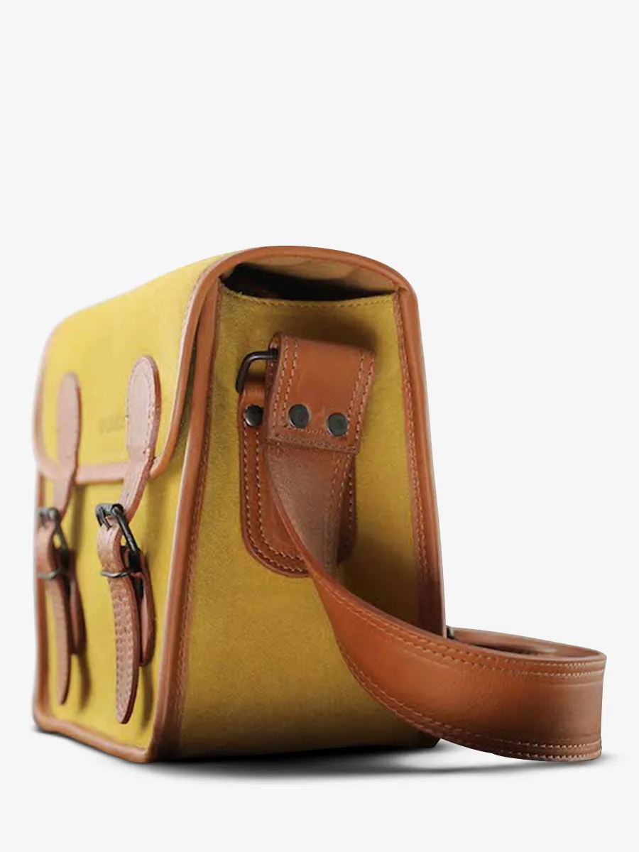 Yellow Leather Shoulder Bag - LaSacoche S Pampa Ligth Brown / Honey | PAUL MARIUS